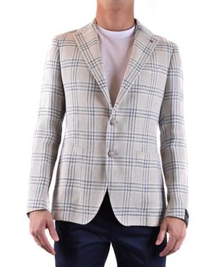 Tagliatore Chequered Blazer With Tailored Fit - Grey
