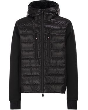 Moncler Gewatteerde Hoodie Met Ritssluiting - Zwart