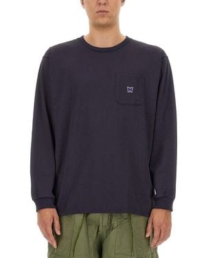 Needles T Shirt With Logo - Blue