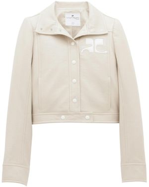 Courreges Cropped Silk And Nylon Jacket - White