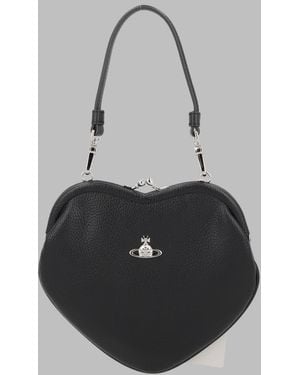Vivienne Westwood Shoulder Bag Belle Heart Frame Purse Polyurethane - Black
