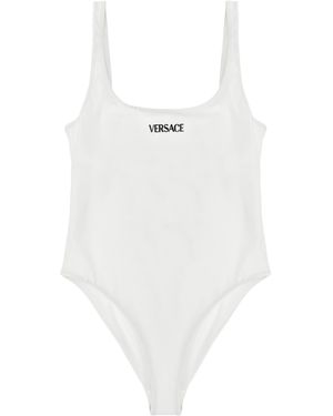 Versace Einteiliger Badeanzug " Logo" - Weiß