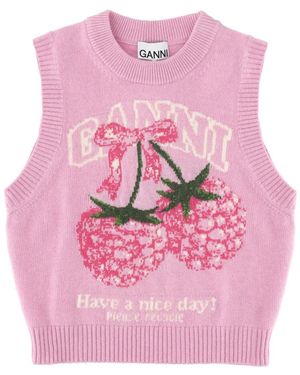 Ganni Gilet "Raspberry" - Pink
