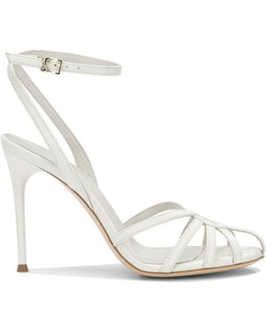 Sergio Levantesi 100-mm-Sandalen mit Absatz - Weiß