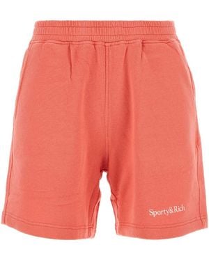 Sporty & Rich Sporty & Rich Stretch Cotton Shorts - Red