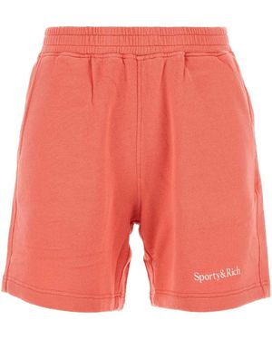 Sporty & Rich Stretch Cotton Shorts - Red