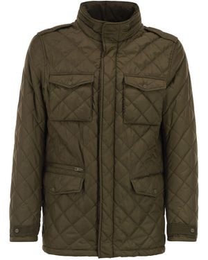 Herno Field Jacket With Diamond Quilting - Green