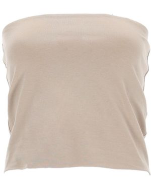 Brunello Cucinelli Cotton Bandeau Top - Natural