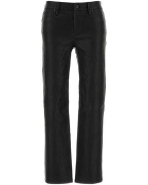 FRAME Leather Cigarette Trousers - Black