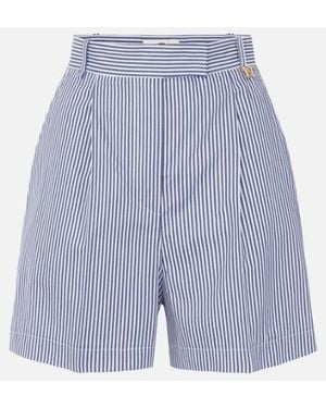 Elisabetta Franchi Striped Shorts - Blue