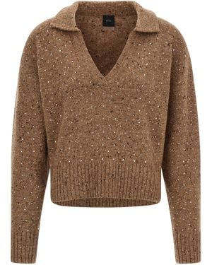 Pinko 'Nibani Polo' Sweater - Brown