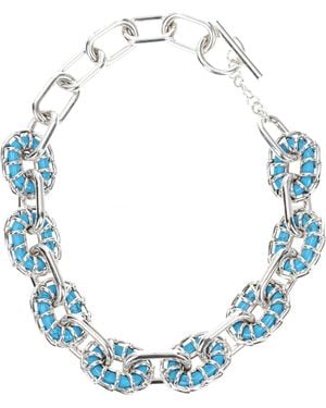 Bottega Veneta Collane Donna Argento Argento/Celeste - Blue