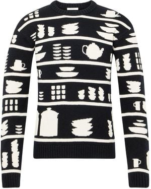 JW Anderson Knit Sweater With Kitchenware Motifs - Schwarz