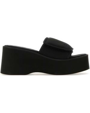 Courreges Stretch Polyester Blend Scusa Wave Slippers - Black
