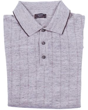 Peserico Heathered Polo Collar Jumper - Grey