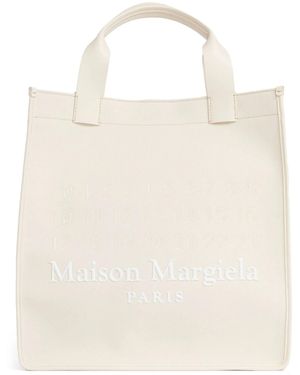 Maison Margiela Vertikale Weiße Baumwoll-Tragetasche - Natur