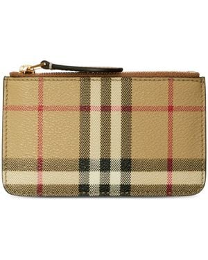 Burberry Beige Vintage Check Zip Wallet - Naturel
