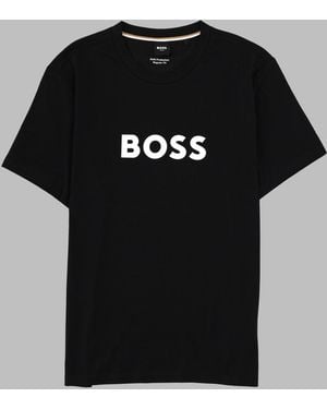 BOSS T Shirt Con Stampa Logo - Black