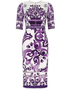 Dolce & Gabbana Abito Stampa 'Maiolica' - Viola