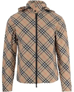 Burberry Check Blouson Jacket - Brown