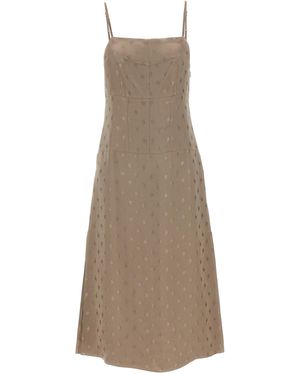 Fendi Satin Midi Dress - Natur