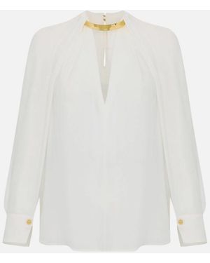 Elisabetta Franchi Georgette Blouse With Jewel Detail - White