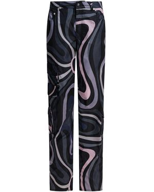 PUCCI Marmo Print Cargo Trousers - Blue