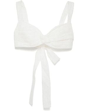 Zimmermann Crush Cotton Bralette - White