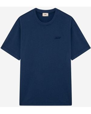 Autry Baumwoll-T-Shirt mit Logo - Blau