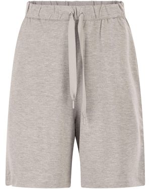 Majestic Majestätische Stretch-Viskose-Bermudashorts mit Kordelzug in der Taille - Grau