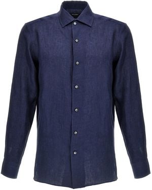 ZEGNA Linnen Shirt - Blauw