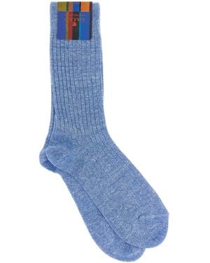 Gallo Melange Light Stretch Linen Blend Socks - Blue