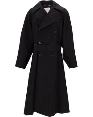 Saint Laurent Manteau Raglan Double Croise G - Schwarz