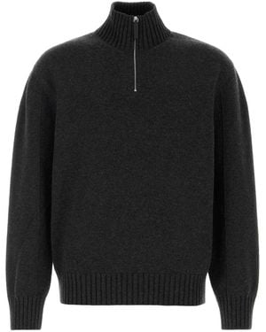 Ferragamo Salvatore Slate Cashmere Blend Sweater - Black