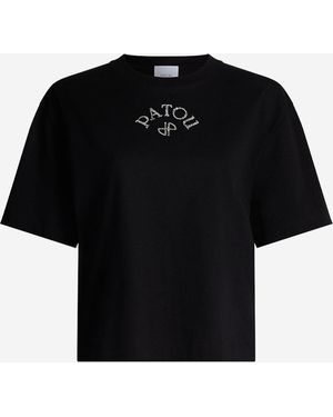 Patou Organic Cotton T Shirt With Logo - Black