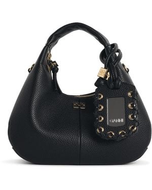Ganni Eco Leather Mini Hobo Bag - Black