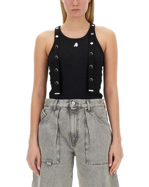 The Attico Jersey Tank Top - Black