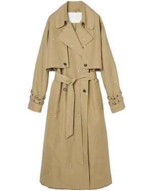 OOF WEAR Oof Draagtgrench Jas 2 In 1 Geborduurd In Gabardine 9285 - Naturel
