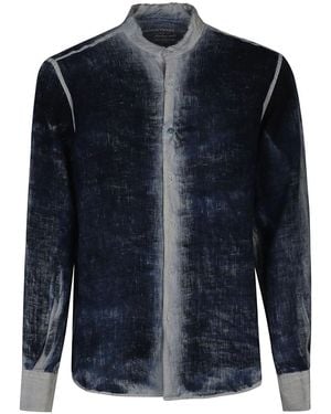 Original Vintage Linen Korean Shirt - Blue