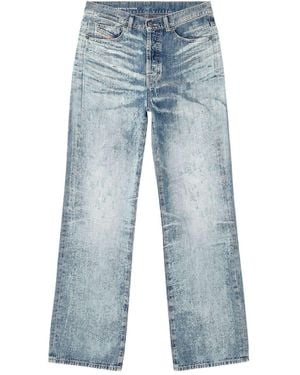 DIESEL 1971 D-Sent Gerafelde Jeans Met Acid-Wassing - Blauw
