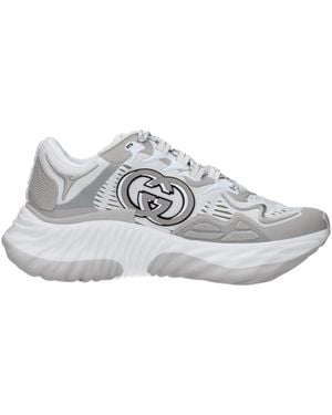 Gucci Sneakers Ripple Ladies Fabric White/Gray - Gris