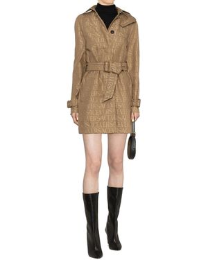 【送料&関税込】Versace Responsible Fabric Trench Versace Versace Allover-jacquard Trench Coat | Brown | FARFETCH