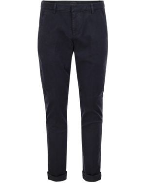 Dondup Gaubert Slim Fit Gabardine Trousers - Blue