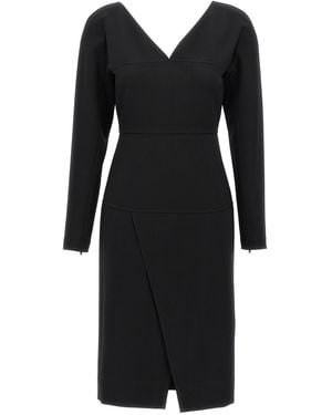 Fendi Chic Long Sleeve Midi Dress For - Black