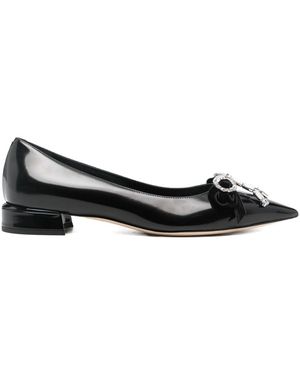 Jimmy Choo Bailarinas Auria de cuero - Negro