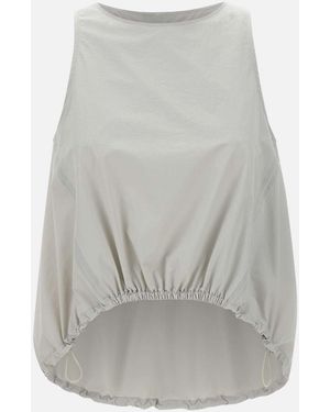 Herno Mouwloze Asymmetrische Technische Blouse - Grijs