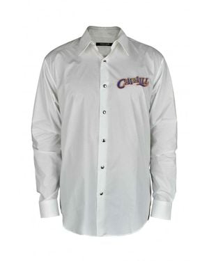 Roberto Cavalli Vintage-Inspired Shirt With Pointed Collar - Grey