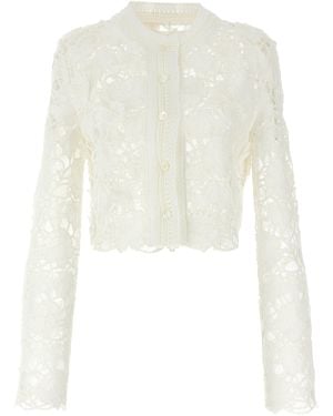 Ermanno Scervino Macram Tulle Cardigan - White