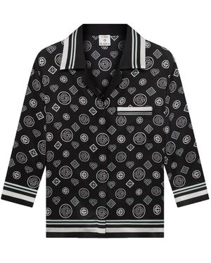 CASABLANCA "Monogram" Pyjama Shirt - Black