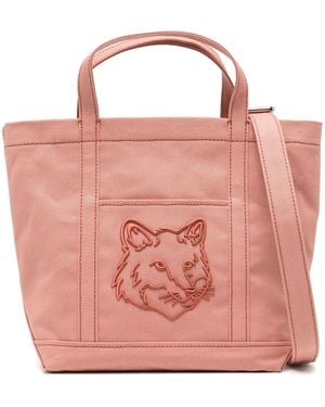 Maison Kitsuné Fox Head Small Tote - Pink